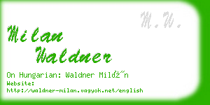 milan waldner business card